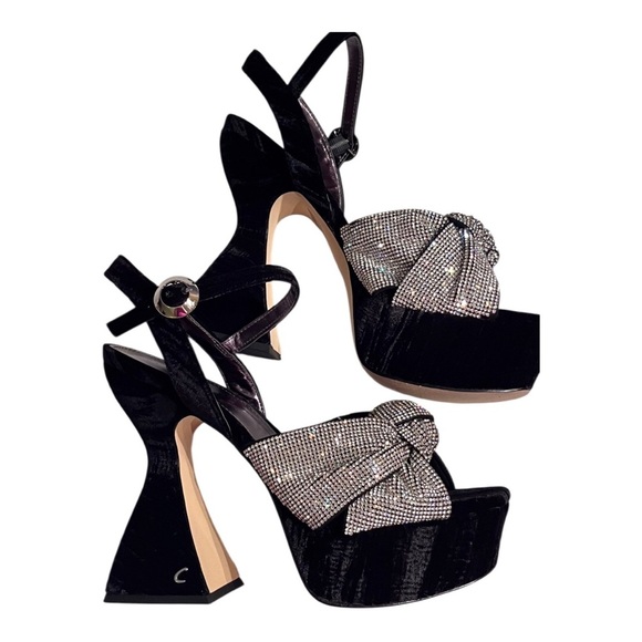 NWT Sam Edelman Audrea Velvet Jewel Block Heels - Picture 1 of 10